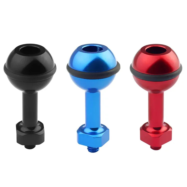 PULUZ 1/4-Zoll-Schraub-Kugelgelenkadapter aus Aluminium für GoPro, Insta360, DJI und andere Action-Kameras, Durchmesser: 2,5 cm, 1/4-Zoll-Schraube (Schwarz), 1/4-Zoll-Schraube (Blau)