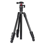 PULUZ 4-teiliges, klappbares Metallstativ mit 360°-Kugelkopf für DSLR- und Digitalkameras, Höhenverstellbar: 42–130 cm