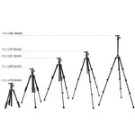 PULUZ 4-teiliges, klappbares Metallstativ mit 360°-Kugelkopf für DSLR- und Digitalkameras, Höhenverstellbar: 42–130 cm