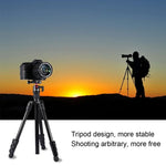PULUZ 4-teiliges, klappbares Metallstativ mit 360°-Kugelkopf für DSLR- und Digitalkameras, Höhenverstellbar: 42–130 cm