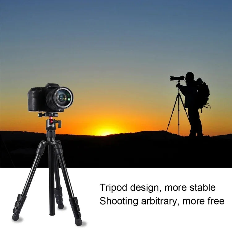 PULUZ 4-teiliges, klappbares Metallstativ mit 360°-Kugelkopf für DSLR- und Digitalkameras, Höhenverstellbar: 42–130 cm