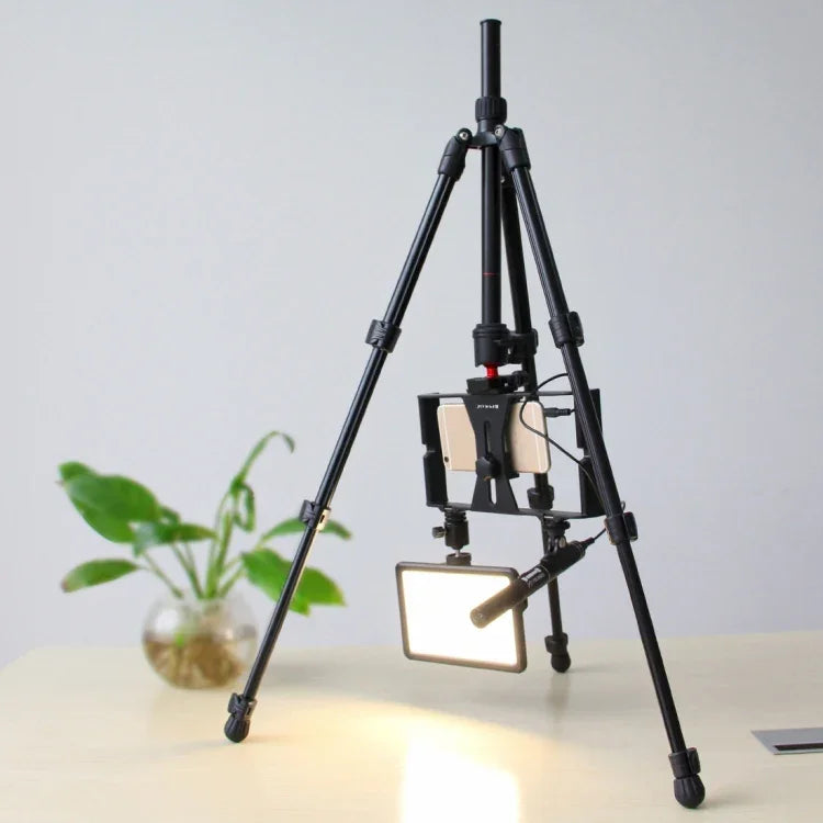 PULUZ 4-teiliges, klappbares Metallstativ mit 360°-Kugelkopf für DSLR- und Digitalkameras, Höhenverstellbar: 42–130 cm