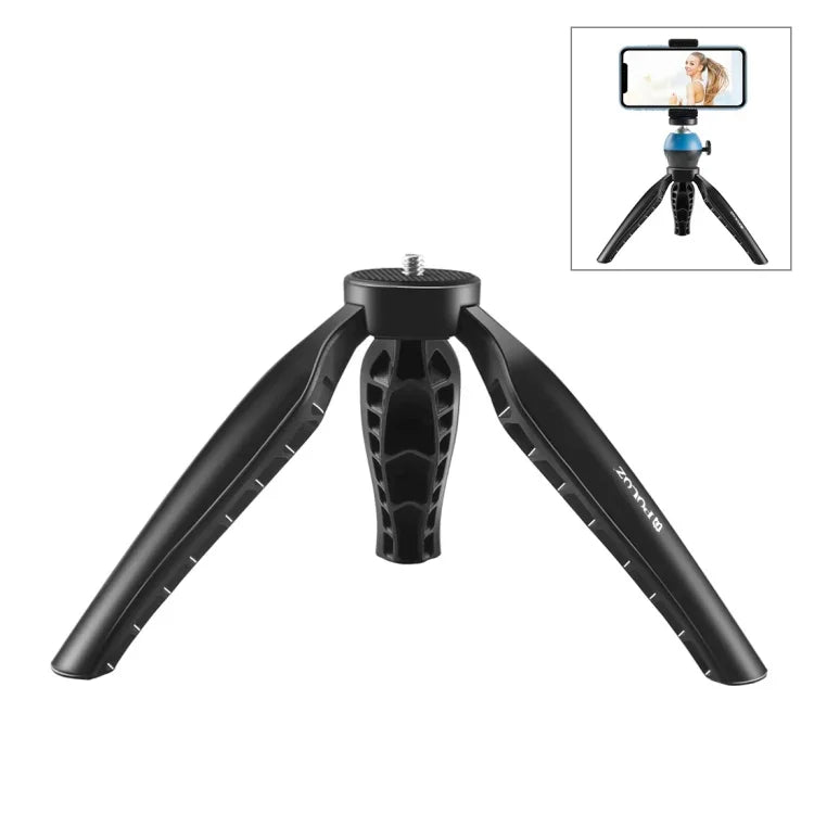 PULUZ Simple Mini ABS Tischstativhalterung mit 1/4-Zoll-Schraube für DSLR- und Digitalkameras, Arbeitshöhe: 9 cm, ABS-Stativ