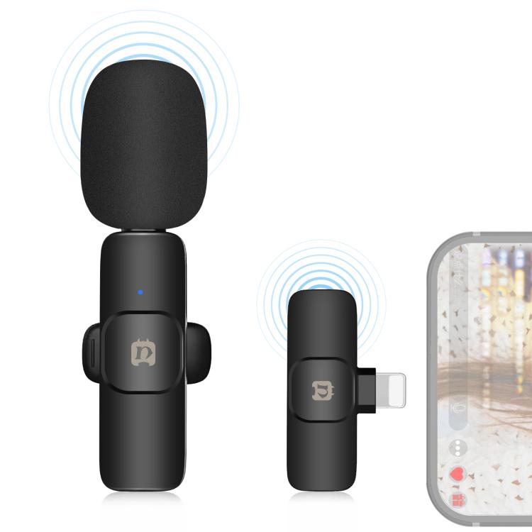 Kabelloses Lavalier Mikrofon mit Geräuschreduzierung und Hall für 8-Pin Gerät, Unterstützt Telefonladen, 8-Pin Kabelloses Mikrofon