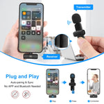 Wireless Lavalier Noise Reduction Reverb Microphone for 8-Pin Device, Support Phone Charging, 8 Pin Wireless Microphone