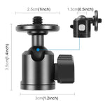 PULUZ 1/4-Zoll-Innengewinde-Metall-Stativkugelkopfadapter mit Drehknopfverriegelung, 1/4-Zoll-Innengewinde