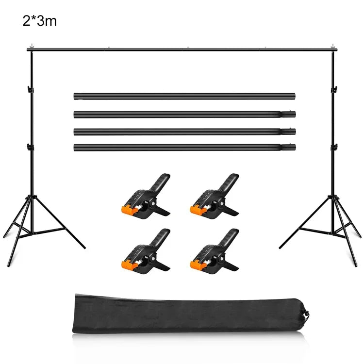 2 x 3 m Fotostudio-Hintergrundständer mit Querstange, 2 x 3 m