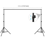 2 x 3 m Fotostudio-Hintergrundständer mit Querstange, 2 x 3 m