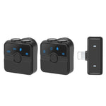 PULUZ Magnetisches Lavalier Wireless Mikrofon mit Ladekoffer, 8-Pin RX-Empfänger und 2 TX-Mikrofone, 8-Pin 2 TX + 1 RX, mit Ladekoffer