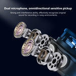 PULUZ Magnetisches Lavalier Wireless Mikrofon mit Ladekoffer, 8-Pin RX-Empfänger und 2 TX-Mikrofone, 8-Pin 2 TX + 1 RX, mit Ladekoffer