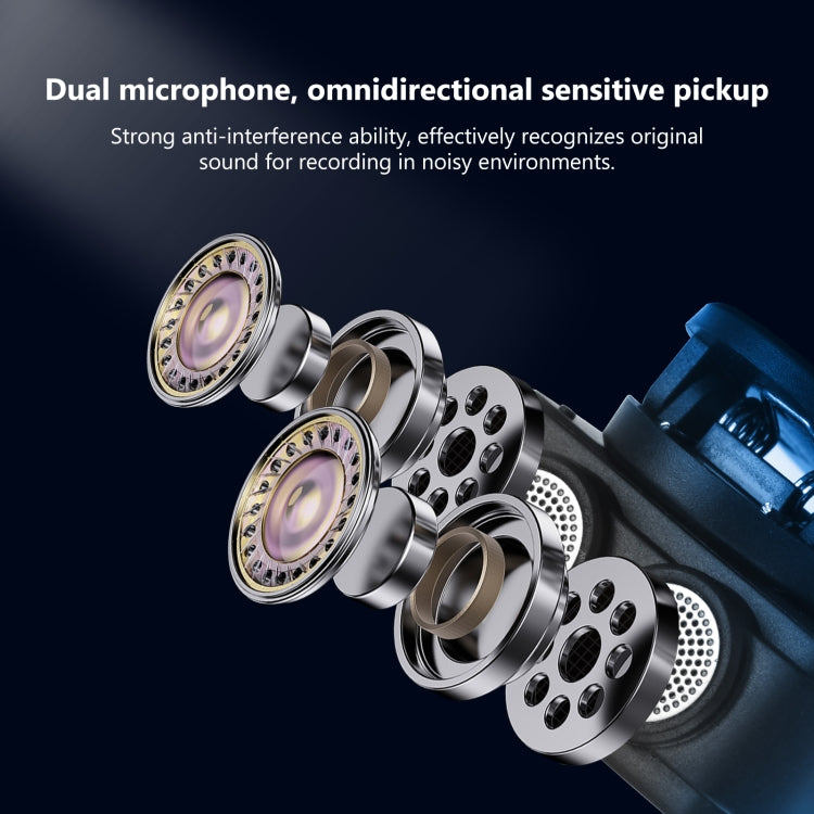 PULUZ Magnetisches Lavalier Wireless Mikrofon mit Ladekoffer, 8-Pin RX-Empfänger und 2 TX-Mikrofone, 8-Pin 2 TX + 1 RX, mit Ladekoffer