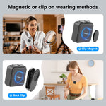 PULUZ Magnetisches Lavalier Wireless Mikrofon mit Ladekoffer, 8-Pin RX-Empfänger und 2 TX-Mikrofone, 8-Pin 2 TX + 1 RX, mit Ladekoffer