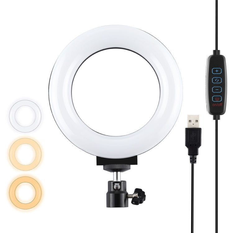 PULUZ 4,7 Zoll 12cm USB 3 Modi dimmbares LED-Ring Selfie Beauty Vlogging Fotografie Videolicht mit Stativ-Kugelkopf, 4,7 Zoll mit Kugelkopf