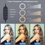 PULUZ 4,7 Zoll 12cm USB 3 Modi dimmbares LED-Ring Selfie Beauty Vlogging Fotografie Videolicht mit Stativ-Kugelkopf, 4,7 Zoll mit Kugelkopf
