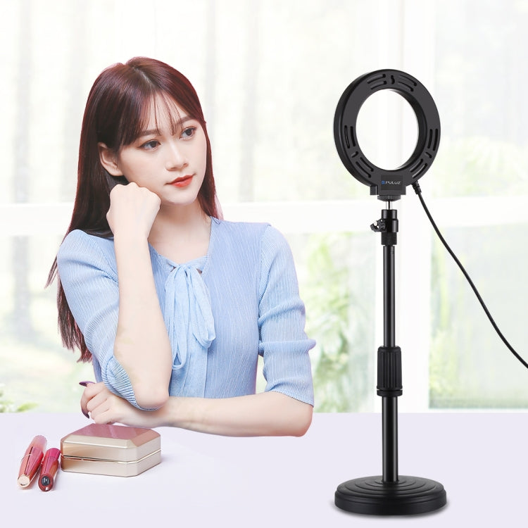 PULUZ 4,7 Zoll 12cm USB 3 Modi dimmbares LED-Ring Selfie Beauty Vlogging Fotografie Videolicht mit Stativ-Kugelkopf, 4,7 Zoll mit Kugelkopf
