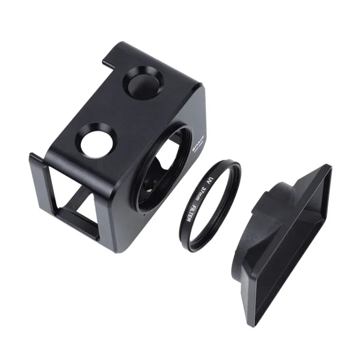 PULUZ Schutzkäfig aus Aluminiumlegierung + 37-mm-UV-Filterlinse + Gegenlichtblende mit Schrauben und Schraubendrehern für Sony RX0 / RX0 II, für Sony RX0 II