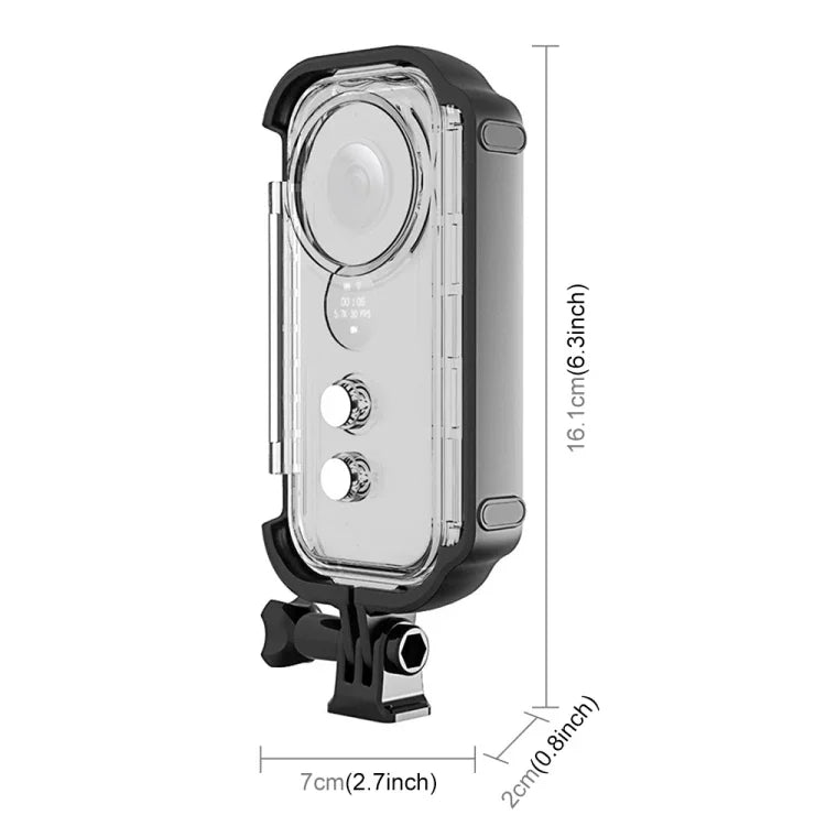 PULUZ 30 m wasserdichtes Unterwassergehäuse für Insta360 ONE X, mit Schnallenbefestigung und Schraube, für Insta360 ONE X