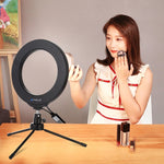 PULUZ 6,2 Zoll 16cm USB RGBW dimmbarer LED-Ring Vlogging Fotografie Video Licht mit Kaltlicht-Schuh Stativ Kugelkopf & Fernbedienung, 6,2 Zoll RGBW / Fernbedienung