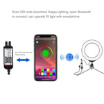 PULUZ 6,2 Zoll 16cm USB RGBW dimmbarer LED-Ring Vlogging Fotografie Video Licht mit Kaltlicht-Schuh Stativ Kugelkopf & Fernbedienung, 6,2 Zoll RGBW / Fernbedienung