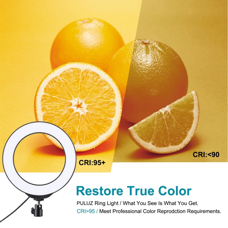 PULUZ 6,2 Zoll 16cm USB RGBW dimmbarer LED-Ring Vlogging Fotografie Video Licht mit Kaltlicht-Schuh Stativ Kugelkopf & Fernbedienung, 6,2 Zoll RGBW / Fernbedienung