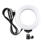 PULUZ 4,7 Zoll 12cm gewölbte Oberfläche USB 10 Modi 8 Farben RGBW dimmbarer LED-Ring Vlogging Fotografie Video Licht mit Stativ Kugelkopf, 4,7 Zoll RGBW