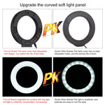 PULUZ 4,7 Zoll 12cm gewölbte Oberfläche USB 10 Modi 8 Farben RGBW dimmbarer LED-Ring Vlogging Fotografie Video Licht mit Stativ Kugelkopf, 4,7 Zoll RGBW
