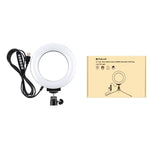 PULUZ 4,7 Zoll 12cm gewölbte Oberfläche USB 10 Modi 8 Farben RGBW dimmbarer LED-Ring Vlogging Fotografie Video Licht mit Stativ Kugelkopf, 4,7 Zoll RGBW