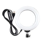 PULUZ 6,2 Zoll 16cm USB 10 Modi 8 Farben RGBW dimmbarer LED-Ring Vlogging Fotografie Video Licht mit Stativ Kugelkopf, 6,2 Zoll RGBW