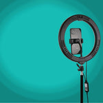PULUZ 10,2 Zoll 26cm gewölbte Oberfläche USB RGBW dimmbarer LED-Ring Vlogging Fotografie Video Licht mit Stativ Kugelkopf & Fernbedienung & Telefonhalterung, 10,2 Zoll RGBW