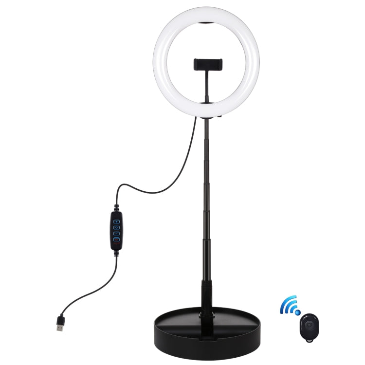 PULUZ 10,2 Zoll 26cm USB 3 Modi dimmbares Dual-Farbtemperatur LED gebogenes Ring Vlogging Selfie Fotografie Video Licht mit Bluetooth Fernbedienung & faltbarem Desktop-Halter & Telefonklemme