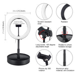 PULUZ 10,2 Zoll 26cm USB 3 Modi dimmbares Dual-Farbtemperatur LED gebogenes Ring Vlogging Selfie Fotografie Video Licht mit Bluetooth Fernbedienung & faltbarem Desktop-Halter & Telefonklemme