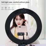 PULUZ 10,2 Zoll 26cm USB 3 Modi dimmbares Dual-Farbtemperatur LED gebogenes Ring Vlogging Selfie Fotografie Video Licht mit Bluetooth Fernbedienung & faltbarem Desktop-Halter & Telefonklemme