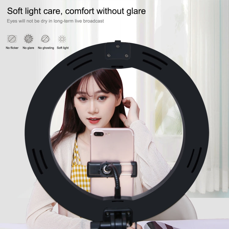 PULUZ 10,2 Zoll 26cm USB 3 Modi dimmbares Dual-Farbtemperatur LED gebogenes Ring Vlogging Selfie Fotografie Video Licht mit Bluetooth Fernbedienung & faltbarem Desktop-Halter & Telefonklemme