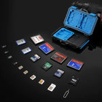 PULUZ Kartenleser + 22-in-1-Speicherkartenetui für 1 Standard-SIM + 2 Micro-SIM + 2 Nano-SIM + 3 CF + 7 SD + 6 TF + 1 Kartensteckdose, 22 in 1 + Kartenleser