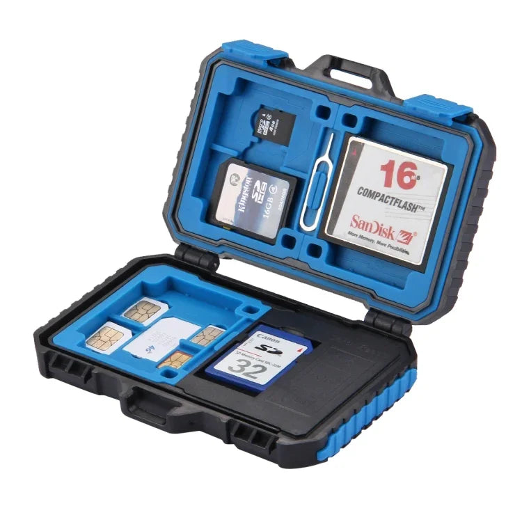 PULUZ Kartenleser + 22-in-1-Speicherkartenetui für 1 Standard-SIM + 2 Micro-SIM + 2 Nano-SIM + 3 CF + 7 SD + 6 TF + 1 Kartensteckdose, 22 in 1 + Kartenleser