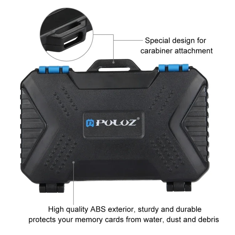 PULUZ Kartenleser + 22-in-1-Speicherkartenetui für 1 Standard-SIM + 2 Micro-SIM + 2 Nano-SIM + 3 CF + 7 SD + 6 TF + 1 Kartensteckdose, 22 in 1 + Kartenleser