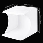 PULUZ 20cm Inklusive 2 LED-Panels Faltbares, tragbares 1100LM Licht Fotostudio-Beleuchtungszelt-Set mit 6 farbigen Hintergründen (Schwarz, Weiß, Gelb, Rot, Grün, Blau), Ausgeklappte Größe: 24cm x 23cm x 23cm, 20cm(2 LED/RU), 20cm(2 LED)