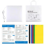 PULUZ 30 cm Faltbares, tragbares Ringlicht-Set für Fotostudios mit 6 farbigen Hintergründen (Schwarz, Weiß, Gelb, Rot, Grün, Blau), Maße (aufgeklappt): 31 cm x 31 cm x 32 cm, 30 cm Box