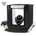 PULUZ 40cm Faltbares, tragbares Fotostudio-Zelt-Set mit dimmbarem Weißlicht und 6 farbigen Hintergründen (Schwarz, Orange, Weiß, Rot, Grün, Blau), 40cm Box (US), 40cm Box (UK), 40cm Box (EU), 40cm Box (AU)