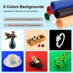 PULUZ 40cm Faltbares, tragbares Fotostudio-Zelt-Set mit dimmbarem Weißlicht und 6 farbigen Hintergründen (Schwarz, Orange, Weiß, Rot, Grün, Blau), 40cm Box (US), 40cm Box (UK), 40cm Box (EU), 40cm Box (AU)