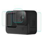 PULUZ Schutzfolie aus gehärtetem Glas (9H 2.5D) für GoPro HERO12 Black /11 Black /10 Black /9 Black Objektiv + LCD-Display, für GoPro HERO9 Black