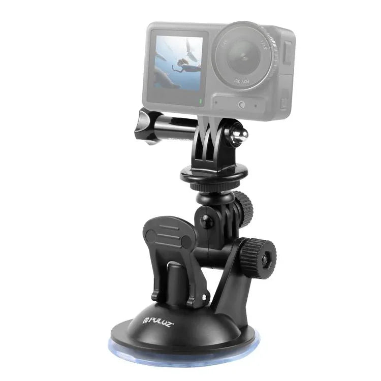 PULUZ Auto-Saugnapfhalterung mit Schraube, Stativadapter und Aufbewahrungstasche für GoPro, Insta360, DJI und andere Action-Kameras, Saugnapfhalterung