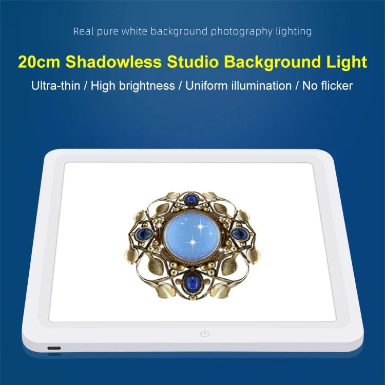 PULUZ 20cm LED-Schattenfrei-Leuchtmatte für Fotostudioboxen, 20cm Schattenfrei