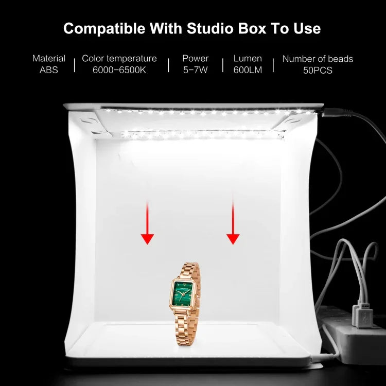 PULUZ Mini-LED-Fotografie-Schattenfrei-Licht-Panel-Pad + Studio-Aufnahmezeltbox, Acrylmaterial, 20 cm x 20 cm effektive Fläche, 20 cm (2 LEDs) + Schattenfreies Licht