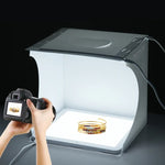 PULUZ Mini-LED-Fotografie-Schattenfrei-Licht-Panel-Pad + Studio-Aufnahmezeltbox, Acrylmaterial, 20 cm x 20 cm effektive Fläche, 20 cm (2 LEDs) + Schattenfreies Licht