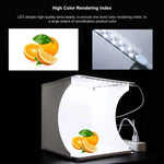 PULUZ Mini-LED-Fotografie-Schattenfrei-Licht-Panel-Pad + Studio-Aufnahmezeltbox, Acrylmaterial, 20 cm x 20 cm effektive Fläche, 20 cm (2 LEDs) + Schattenfreies Licht
