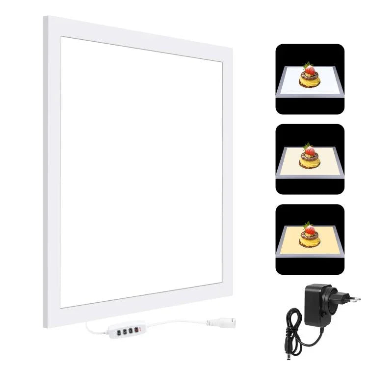 PULUZ 1000LM LED Acryl-Lichtmatte ohne Polaritätsverzerrung, dimmbar, schattenfrei, mit Schalter für 40cm Fotostudiobox, Licht (US), Licht (UK), Licht (EU)