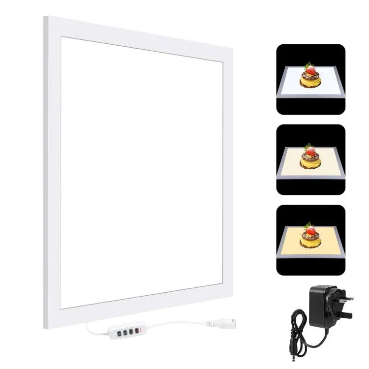 PULUZ 1000LM LED Acryl-Lichtmatte ohne Polaritätsverzerrung, dimmbar, schattenfrei, mit Schalter für 40cm Fotostudiobox, Licht (US), Licht (UK), Licht (EU)