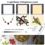 PULUZ 1000LM LED Acryl-Lichtmatte ohne Polaritätsverzerrung, dimmbar, schattenfrei, mit Schalter für 40cm Fotostudiobox, Licht (US), Licht (UK), Licht (EU)