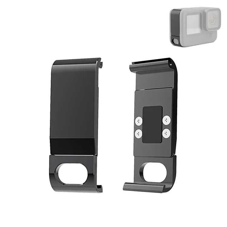 PULUZ Metall-Akku-Seitenanschlussabdeckung für GoPro HERO13 Black /12 Black /11 Black /10 Black /9 Black, Metall-Kunststoff-Seitenabdeckung